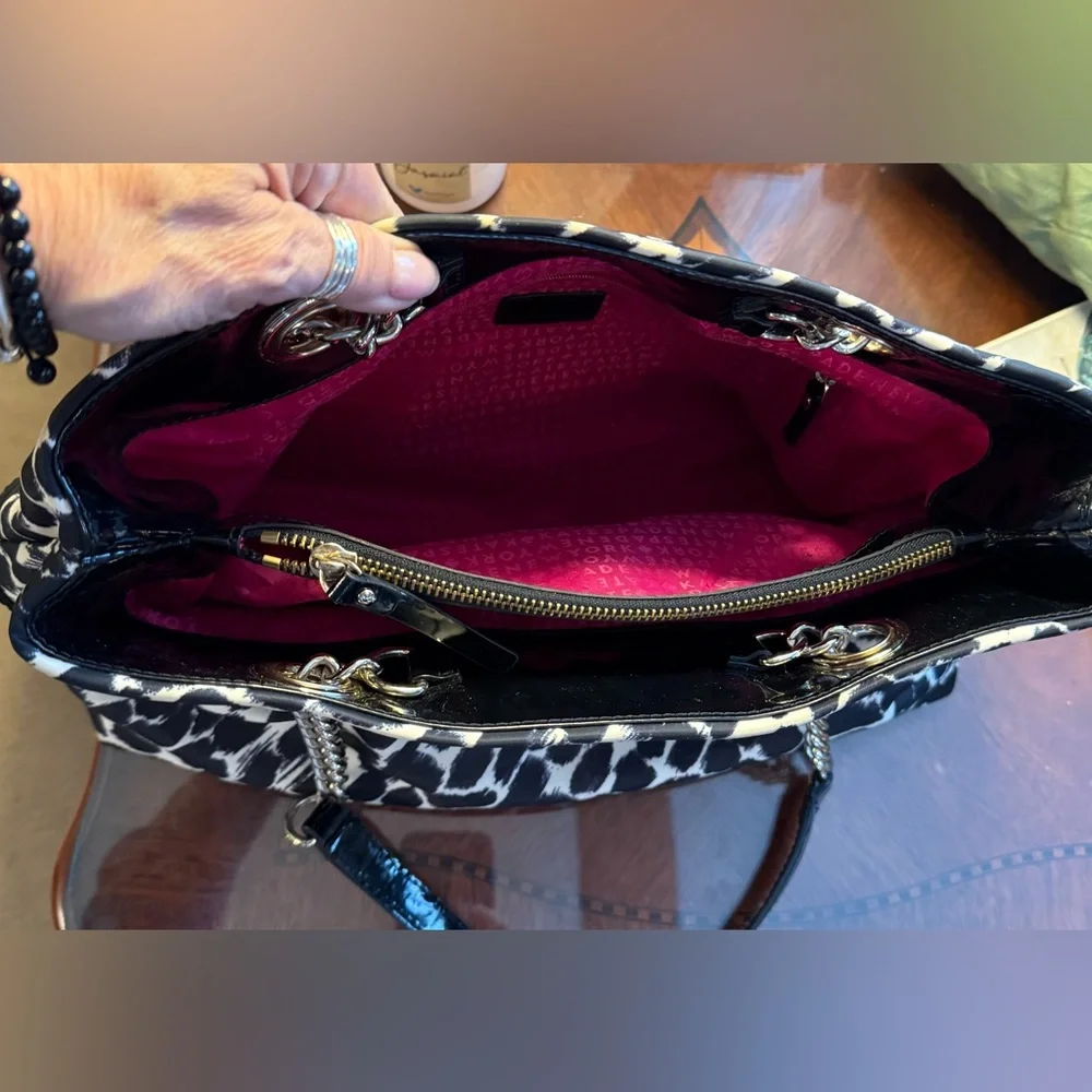 Kate Spade Lindenwood Black and White Leopard (Ocelot) Elena Tote EUC - Picture 10 of 17